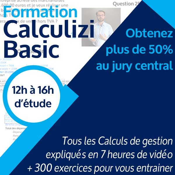 Image résumé formation gestion Calculizi Basic